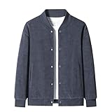 Generisch Felljacke-Herren,Cordjacke Männer Langarm Cordhemd Herrenjacke Cordjacke Holzfäller Jacke Fleece Hemdjacke Arbeitsjacke Dicke Wachsjacke Warme Westernjacke Braun