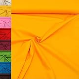 MAGAM-Stoffe Sophie Baumwollstoff Uni 100% Baumwolle Oeko-Tex Meterware 50cm (04. Warm-Gelb)