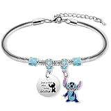 Philoctes Cartoon Armband, Beste Freundschaftsarmbänder, Lilo und stich Bettelarmband, Silber Anhänger Armband, Cartoon Bettelarmband für Mädchen Geburtstags und Weihnachtsgeschenke