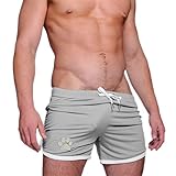 jieGorge Herren Hose, Herren Sommer Freizeit Schnell trocknend Luftdurchlässig Kordelzug Sport Shorts Hosen Kleidung Schuhe & Zubehör (Grau M)