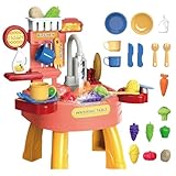 Stellen Sie sich vor, Waschbecken, Spielzeug für Kinderwaschbecken | Fließendes Wasser, Geschirr, Waschbecken, Spielzeug, Geschirrspüler - Multifunktionales, lustiges Küchenspielzeug für Kindertag, Er