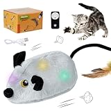HUIKUANGEU Katzenspielzeug Elektrisch Spielmaus,Katzen Spielzeug,Katzenspielzeug mit Fernbedienung,Katzenspielzeug Maus,Interaktives Katzenspielzeug,für Lustiges Jagdsimulationstierspielzeug