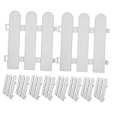 Parliky 10 Stück Teiliges Weißes Kunststoff-zaun- Flexible Garten Hofbegrenzung Kindersicher Geruchlos Landschaftsdekoration und Festliche Weihnachts-party-dekoration
