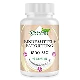 Bindemittel Entgiftung Kapseln 1500mg Pro Portion, Reich an Aktivkohle, Hochdosierte 12-In-1 Formel für Leber und Darm, Natürlich & Vegan Leicht Einziehend (90 Stück (1er Pack))