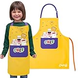 CHEFCLUB KIDS Unisex Kinder Kinderschürze aus Baumwolle Schürze, Gelb, Einheitsgröße