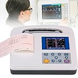 YANDDEA Tragbarer EKG-Monitor, Digitaler Touchscreen Mit 12 Kanälen, 12 Ableitungen, EKG, EKG, Elektrokardiograph, PC-Software, EKG