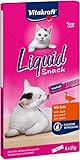 Vitakraft Liquid Snack, Katzen Leckerli, Katzensnack cremig, mit Ente und Beta Glucane, in einzelnen Sachets, verbessert die Immunabwehr (1 Paket mit 6x 15g)