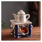 Duftlampe für ätherische Öle/Aroma-Diffusor, Kerze, Schmelzwärmer, Retro-Kerze, ätherische Öle, kreative Keramik-Teekanne, Aromatherapie, Öllampe, Duftbrenner für Heimdekoration (Farbe: Stil 1)
