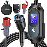 Zyncove Mobile Wallbox Ladestation 11kW [3-phasig, IP67, 6-16A, 6m] : Ladekabel CEE 16A auf Typ 2, EV Ladegerät Charger mit Einstellbarer Ladeleistung & CEE-Steckdose