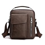 DieffematicDJ Umhängetasche Herren Vintage Crossbody Bags Hochwertiger männlicher Tasche Pu. Lederhandtasche Kapazität Männer Messenger Bags Casual Herren Umhängetasche