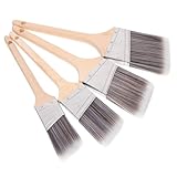 CLISPEED 4 Stück Künstlerpinsel mit Holzgriff Langlebige Chemiefaserborsten Vielseitig für Ölgemälde und Aquarell Malpinsel für Wandmalerei