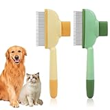 FESDMOH 2 Stück Fellblitz Bürste Katze, Haustierkämme für Katzen, Haustiere mit Auslöseknopf Katzenbürste für Langhaarige Hunde Katzen Reinigung Von Losem Verknotetem Fell