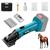 Schermaschine Pferd für Makita 18V Akku,2500 RPM/Min Motor,6 Gang Profi Pferde Schafschere für Dickes & Verfilztes Haar (ohne Akku)