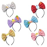 -Haarschleife – 6 x niedliche Küken-Ei-Schleife, Kopfbedeckung, Haarreifen – Cartoon-Verkleidung, Kopfbedeckung für Damen und Mädchen, für Frühling, Geburtstag