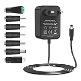 12V 2A Netzteil, Isisyu LED Trafo 12V Netzteil AC zu DC Adapter mit 7 DC Steckern, 12 Volt Netzteil Power Supply für LED Strip, CCTV Kamera, Router, Radio, Externe Festplatte, Yamaha Keyboard