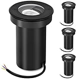 YindaLux 4 Stück Bodenleuchten Außen Schwenkbar IP67 für GU10 230V - Schwarz Bodeneinbaustrahler aussen befahrbar (ohne Leuchtmittel)