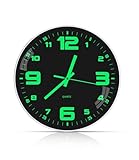 FAOKZE Wanduhren,Leuchtende Wanduhr,30 cm Uhr Wand Geräuschlos Nicht tickend,Quarz Modern wanduhr beleuchtet,Batterie Wanduhr Einfach zu Lesen,für Zimmer Zuhause KüChe Schlafzimmer Büro Schule