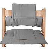 Shabany® Hochstuhl Sitzkissen 100% Bio Baumwolle | Classic Kissen Sitzbezug | Hochstuhlauflage | 2-teilig passend für Stokke Tripp Trapp Kinderhochstuhl |maschinenwaschbar | einfache Befestigung