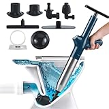 Rohrreiniger Druckluft, Hochdruck-Toilettenreiniger Rohrreinigungspumpe, Hochdruck Toilet Plunger für Reinigen Rohre/Waschbecken/Badezimmer/Küchen (Blau)
