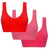 3er 5er Pack Damen-BHS ohne Bügel Sport Push U Bralette Nahtloser BH V Ausschnitt Comfort Gepolstert Bra Atmungsaktiv Anti Sagging Shapewear Soft BH Lightly Lined Bustier Baumwolle Cups Unterwäsche