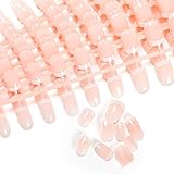 LIARTY 240 Stück Französisch Falsche Nägel Zum Aufkleben Kurz Natur Runde Holo Fake Nails für Damen und Frauen