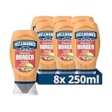 Hellmann's Chunky Burger Sauce leckere Grill- und Burgersauce zum Verfeinern und Dippen 8x 250 ml