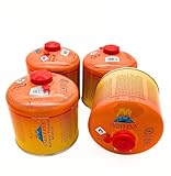 SMH LINE® Butan Schraubkartusche 500g Universalgewinde 7/16 Gaskartuschen Ventilkartusche EN 417 Gewinde Ventil Bunsenbrenner Propan Mix Campingkocher Gaskocher Gasheizung Lötbrenner (4x kartuschen)