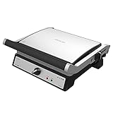 Cecotec Rock'nGrill 2400 UltraRapid Elektrogrill. 2400 W, RockStone-Steinverkleidung, 180º-Öffnung und schwimmende obere Platte.