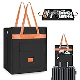 Yotako Schuhtasche für Reisen mit Ledergriff, tragbarer Schuh-Organizer mit Taschen, 3-in-1 Hänge-Gepäck-Schuh-Aufbewahrungstasche, Reise-Schuhtasche für Damen und Herren, passend für 6 Schuhe