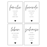 Freyheit | Premium Poster Set | stilvolles Bilder-Set für Wohnzimmer oder Schlafzimmer in schwarz-weiß | DIN A4 oder A3 (21 * 30cm oder 30x42cm) | OHNE Bilderrahmen (Familie, A4 (21cm*29,7cm))