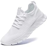 Damyuan Damen Schuhe Sportschuhe Sneaker Turnschuhe Laufschuhe Tennisschuhe lechit Fitnessschuhe Slip on Weiss Walkingschuhe Weiß 41