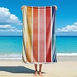 Strandtuch mit Regenbogenstreifen: Lebendiges Aquarell, handbemalt, gestreift, sandfrei, extra groß, Mikrofaser, schnell trocknend, Regenbogen-Strandtuch für Kinder, Mädchen und Sommerspaß (4,180 x