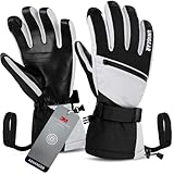 Unigear Skihandschuhe Herren Damen, Wasserdicht rutschfest Thermohandschuhe Winter Handschuhe für Skifahren Snowboard Eislaufen Wandern Radfahren