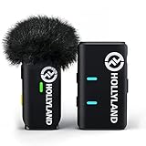 Hollyland Lark M1 Wireless Lavalier Mikrofon aktive Geräuschunterdrückung 200m Reichweite, 8H Akkulaufzeit, Ultra-Mini tragbares, kabellos Ansteckmikrofon für DSLR Kamera iPhone Android PC (Solo)