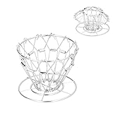 TARSHYRY Kaffeefilterhalter, Kaffeefilterbehälter Edelstahl Kaffeefilterhalter, Handgefertigter Kaffeefilterständer, Tragbarer Kaffeefilterregal mit Faltbarem Design -Kaffeefilter (SILVER)