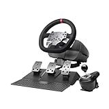 Mars Gaming MWH-RSX, SimRacing-Lenkrad Mit Force Feedback und Doppelmotor, Set mit 3 Pedalen Mit Progressivem Widerstand, H-Schaltung mit 12 Gängen, 14 Anpassbare Tasten, PC/PS4/Xbox Series X|S