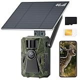 FKPCAM 4G LTE Wildkamera mit SIM Karte Solar, 2.7K/48MP Video Wildkamera mit Handyübertragung APP, Eingebaute 7500mAh Lithium-Batterie, 64GB Speicherkarte,Wildtierkamera Nachtsicht, 0.2s Auslöser，IP67