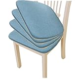 BLLMTEAR Sitzkissen Rutschfestes 42x45/40x42cm, 1/2/4 Stück Waschbares Stuhlkissen Stuhl Stuhlauflagen Sitzauflage mit Bändern for Indoor Küchen Garden Holzstühle(9,4pcs:42x45cm/17x21in)
