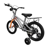 SUNGOOYUE Kinderfahrrad für Jungen und Mädchen, Sportfahrrad für, Stabiler Stahlrahmen, Stoßdämpfende Gebogene Halterung, Verstellbarer Sitz für mit Stützrädern (16 Zoll)