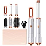 Hair Styler Set 6 In 1 Hairstyler Multistyler, Airstyler mit Rundbürstenföhn, Warmluftbürste, Thermal Brush, Haartrockner, Lockenstab, Glättbürste für Alle Haartypen, Trocknen, Glätten, Locken