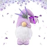 Recitem Handgefertigter Frühlingszwerg mit Schmetterlingen und Lavendel – Niedlicher Wichtel für Frühling & Sommer, perfekte Deko für Zuhause, Bauernhaus, Küche & Muttertag​ (Stil 2)