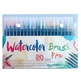 ZHUMCCY Aquarellstifte, 20 Farben Wasserfarben Pinselstifte, Aquarell Pinsel Marker Mit Glatter Tinte Wasserfarben Stifte, Brush Pen Set Für Malerei Zeichnen Schreiben Reisetagebuch Lettering