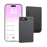 KI Diktiergerät mit Schwarzem Gehäuse, KI-gestützte Transkription und Zusammenfassung, Unterstützung Mehrerer Sprachen, App-Steuerung, 64 GB Speicher, Geeignet Für Meetings, Vorlesungen, Anrufe