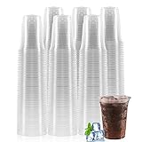 WUHUIXOZ 300 Transparente Partybecher aus Kunststoff (350ml) für Geburtstage, Taufen, Hochzeiten, Weihnachten & Partys - Getränke & Desserts - Stabil & Mehrweg