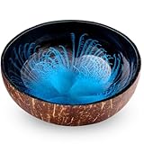 cocovibes OCEAN Kokosnuss Schalen Set mit Anti-Kipp-Ring in Blau-Schwarz, vielseitig einsetzbar als Dekoschale, Schlüsselschale, Schmuckschale oder Snackschale