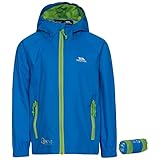 Trespass Qikpac Jacket, Cobalt, 7/8, Kompakt Zusammenrollbare Wasserdichte Jacke für Kinder / Unisex / Mädchen und Jungen, 7-8 Jahre, Blau