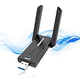 NEWFAST 5400Mbps USB WLAN Stick for PC,WiFi 6E WLAN Adapter Mit 2 * 5dBi High Gain Antennens Tri-Band (6GHz/5GHz/2.4GHz) WiFi 6 Adapter,USB 3.0,WPA3,MU-MIMO,Wireless Dongle Only for Windows 11/10