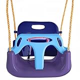KRUMAD Kinderschaukel Indoor & Outdoor, 3-in-1 Baby Schaukel, Verstellbare Seile 110-210 cm, Belastbar bis 60 kg, Babyschaukel mit Sicherheitsgurt, Kleinkind Schaukel, Blautöne