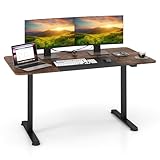 Tangkula Elektrischer Stehpult, höhenverstellbar, mit leistungsstarkem Motor und Aufhängehaken, ergonomischer Steharbeitsplatz, Heimbüro-Schreibtisch, 140 x 71 cm