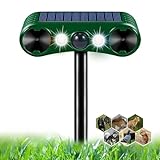 Katzenschreck Ultraschall, 2 Modi Solar Tiervertreiber, Katzenschreck für Garten, Katzenvertreiber mit Bewegungsmelder und Blinklicht für Waschbären Hunde Vögel Schädlinge IP55 Wasserdicht